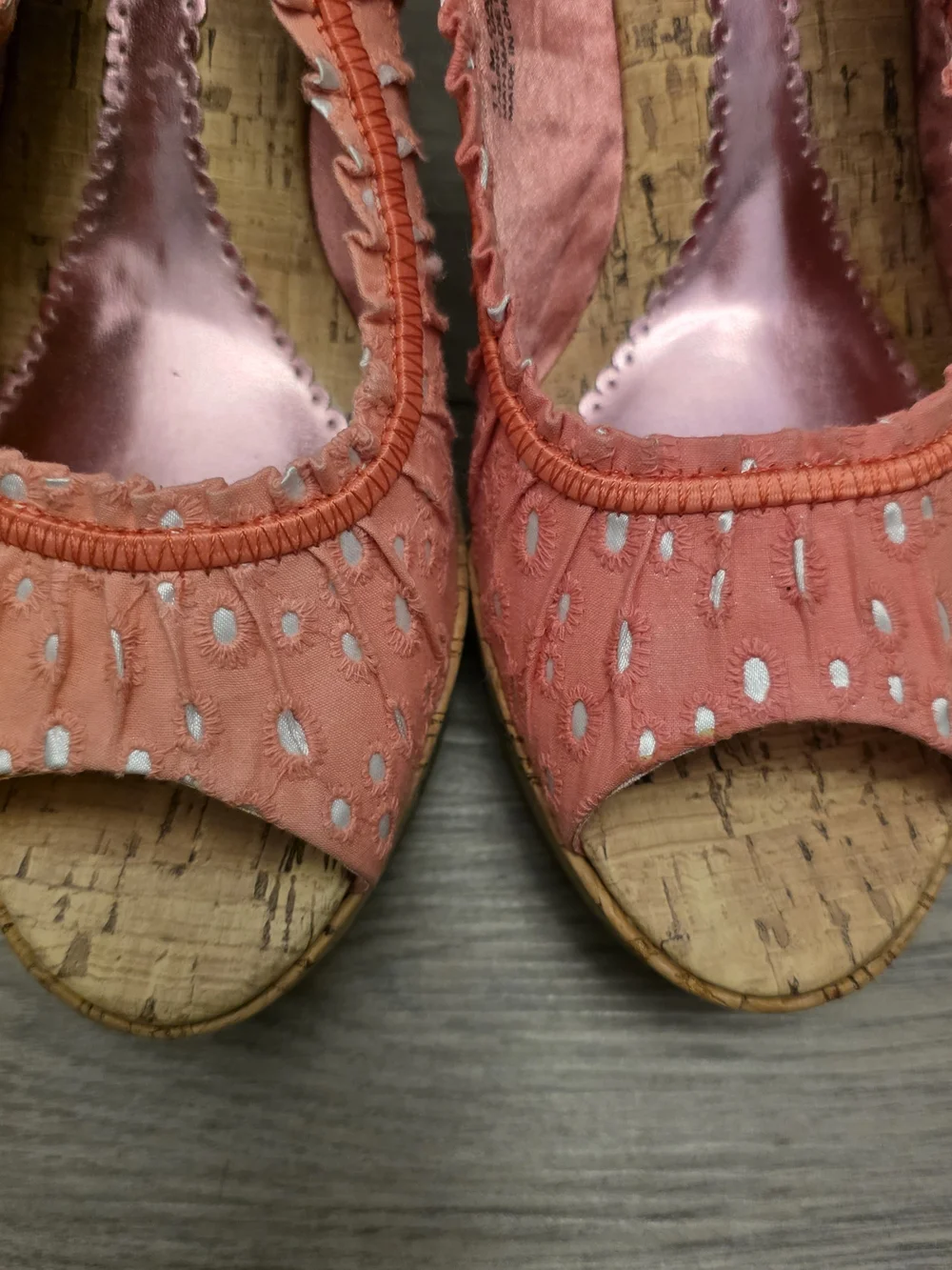 Rampage Coral Slingback Peep-Toe Wedges Size 11
